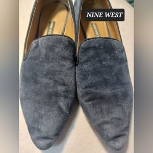 Nine West Blue Suede Slip-Ons Flats Womens Size 9